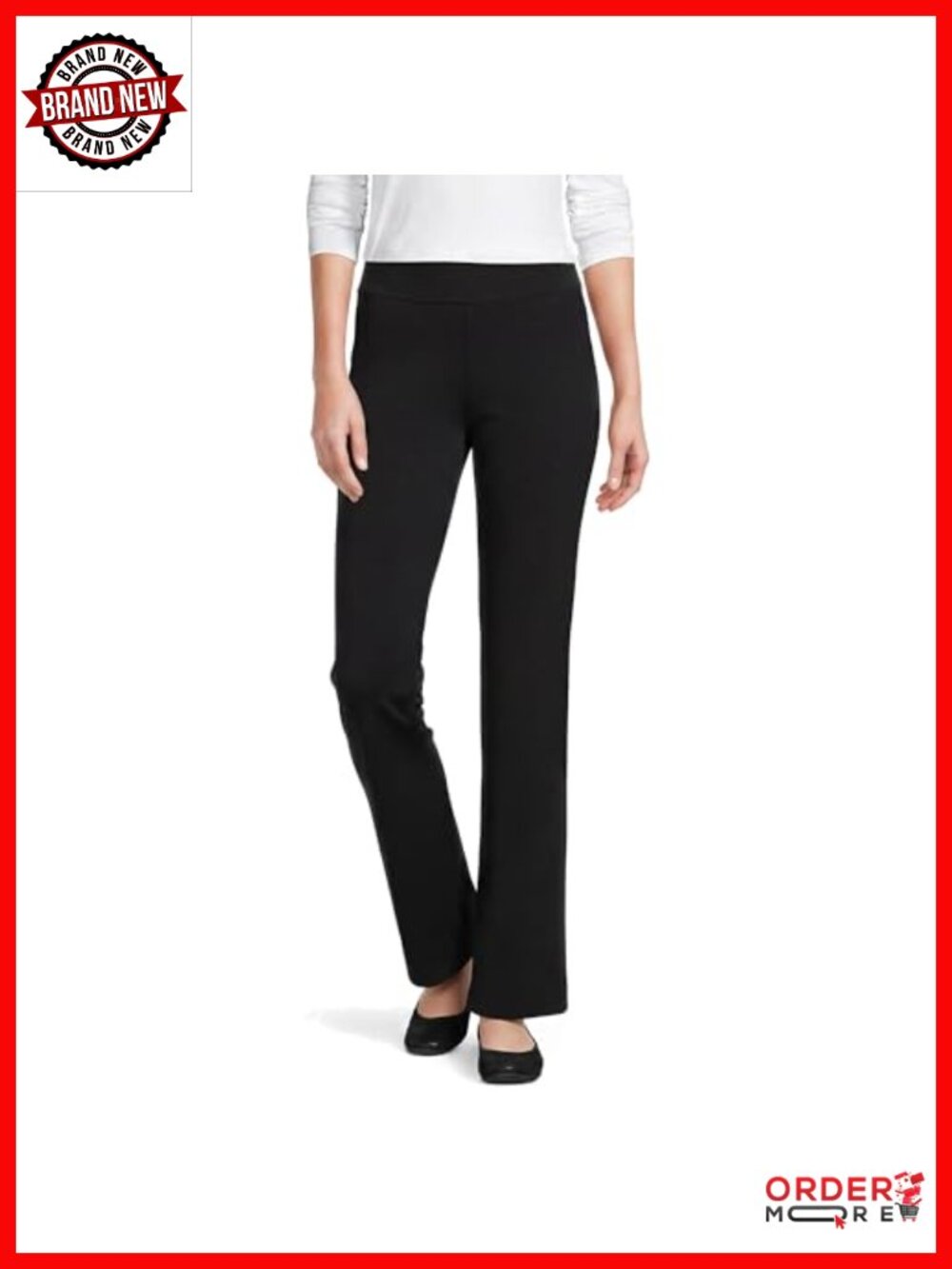Women's Land End Starfish Pull-On Pants Cotton Spandex Straight Leg